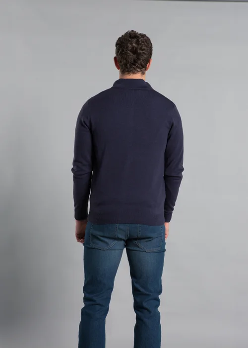 Kensington Eastside Navy Funnel Neck Zip-Through Cardigan - Small Image 2