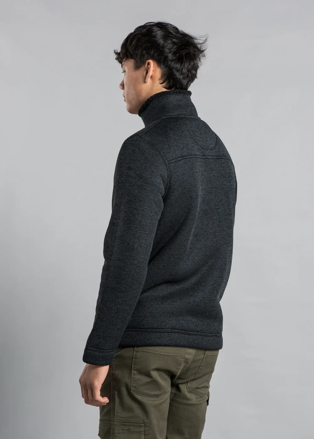 Kensington Eastside Charcoal Zip-Through Bonded Fleece Jumper - Medium Image 2