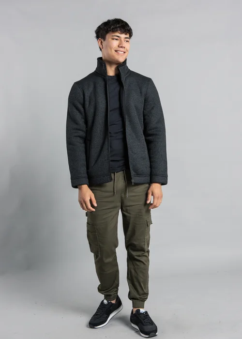 Kensington Eastside Charcoal Zip-Through Bonded Fleece Jumper - Medium Image 4