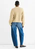 Gini London Beige Chunky Knit Oversized Knit Jumper - L/XL Image 2