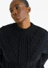 Gini London Black Chunky Knit Oversized Knit Jumper - S/M Image 3