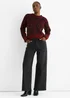 Gini London Burgundy Contrast Piping Animal Knit Jumper - S/M Image 1