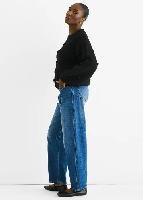 Gini London Black Wool Mix Oversized Knit Jumper - M/L Image 4