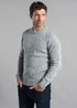 Kensington Eastside Grey Cable Knit Crew Neck Jumper - Extra Large Image 1