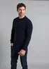 Kensington Eastside Navy Cable Knit Crew Neck Jumper - Large Image 3