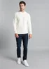 Kensington Eastside White Cable Knit Crew Neck Jumper - XXL Image 3