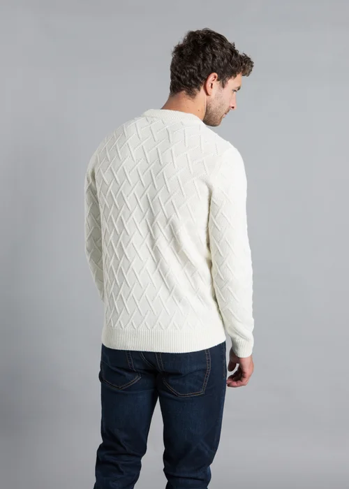 Kensington Eastside White Cable Knit Crew Neck Jumper - XXL Image 2