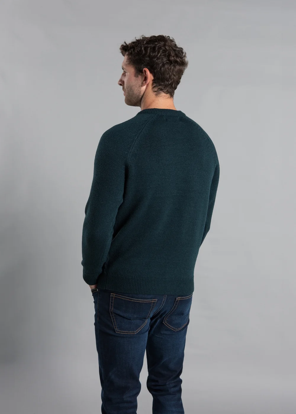 Kensington Eastside Emerald Crew Neck Knitted Jumper with Wool - XXL Image 2
