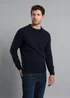 Kensington Eastside Navy Crew Neck Knitted Jumper with Wool - Large Image 1