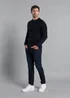 Kensington Eastside Navy Crew Neck Knitted Jumper with Wool - Large Image 3