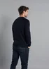 Kensington Eastside Navy Crew Neck Knitted Jumper with Wool - Large Image 2