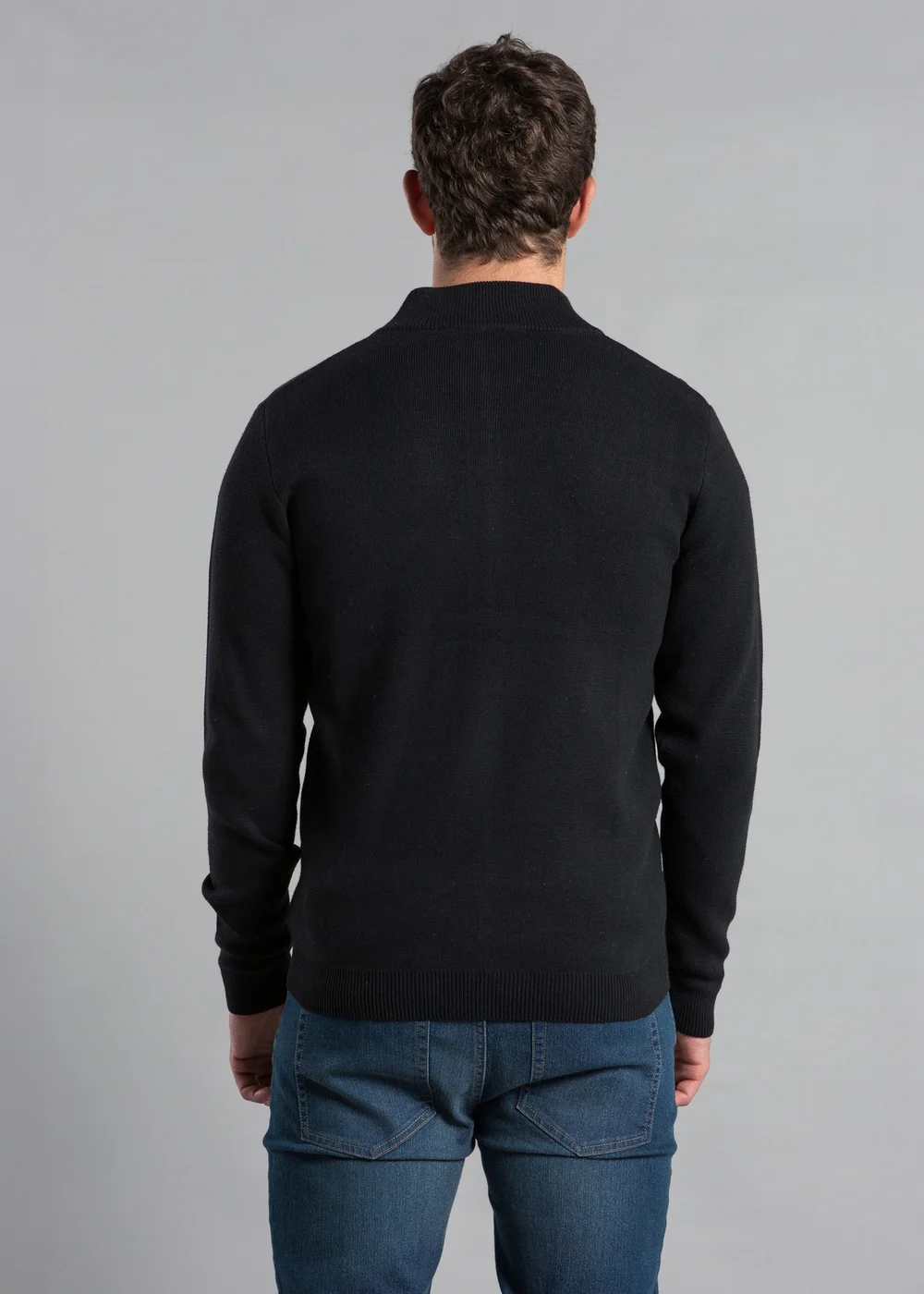Kensington Eastside Black Cotton Blend Zip-Through Cardigan - Extra Large Image 2