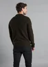 Kensington Eastside Khaki Cable Knit Crew Neck Jumper with Wool - Large Image 2