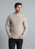 Kensington Eastside Natural Cable Knit Crew Neck Jumper with Wool - XXL Image 1