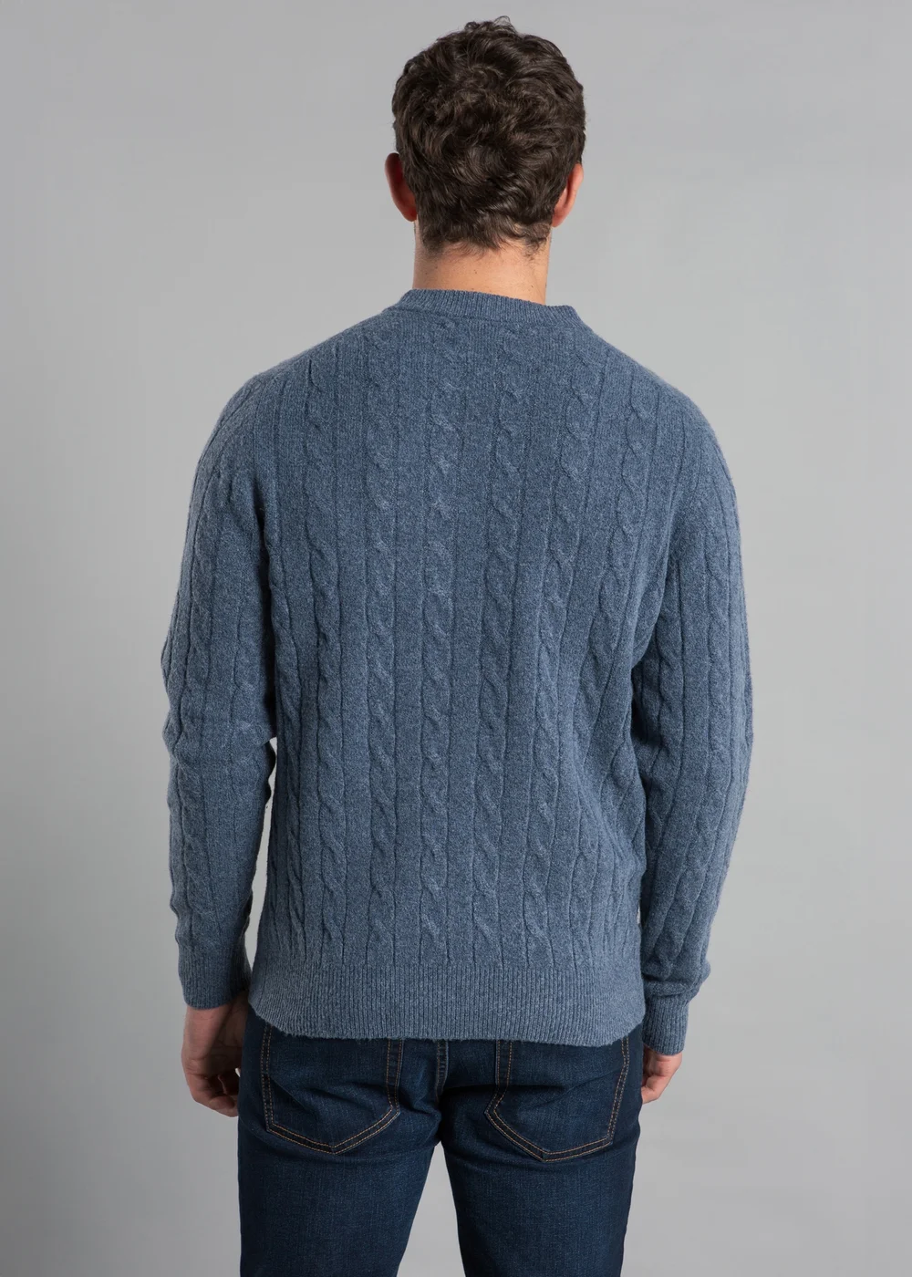 Kensington Eastside Navy Rope Cable Knit Crew Neck Jumper - XXL Image 2