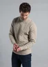 Kensington Eastside Stone Rope Cable Knit Crew Neck Jumper - Large Image 3