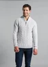 Kensington Eastside Grey 1/4 Zip Cable & Rib Jumper - Extra Large Image 1