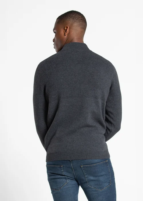 Kensington Eastside Dark Grey Cotton Blend Half Milano Zip Neck Jumper - XXL Image 2