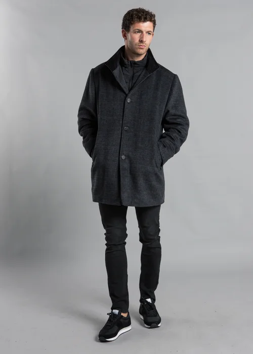 Kensington Eastside Grey Funnel Neck Coat with Wool - S Image 4
