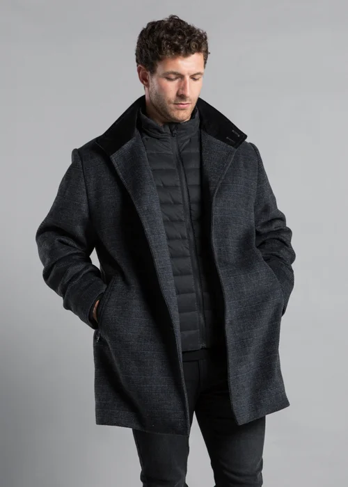 Kensington Eastside Grey Funnel Neck Coat with Wool - S Image 3