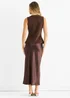 Gini London Chocolate Button Front Compact Knit Waistcoat - M/L Image 2