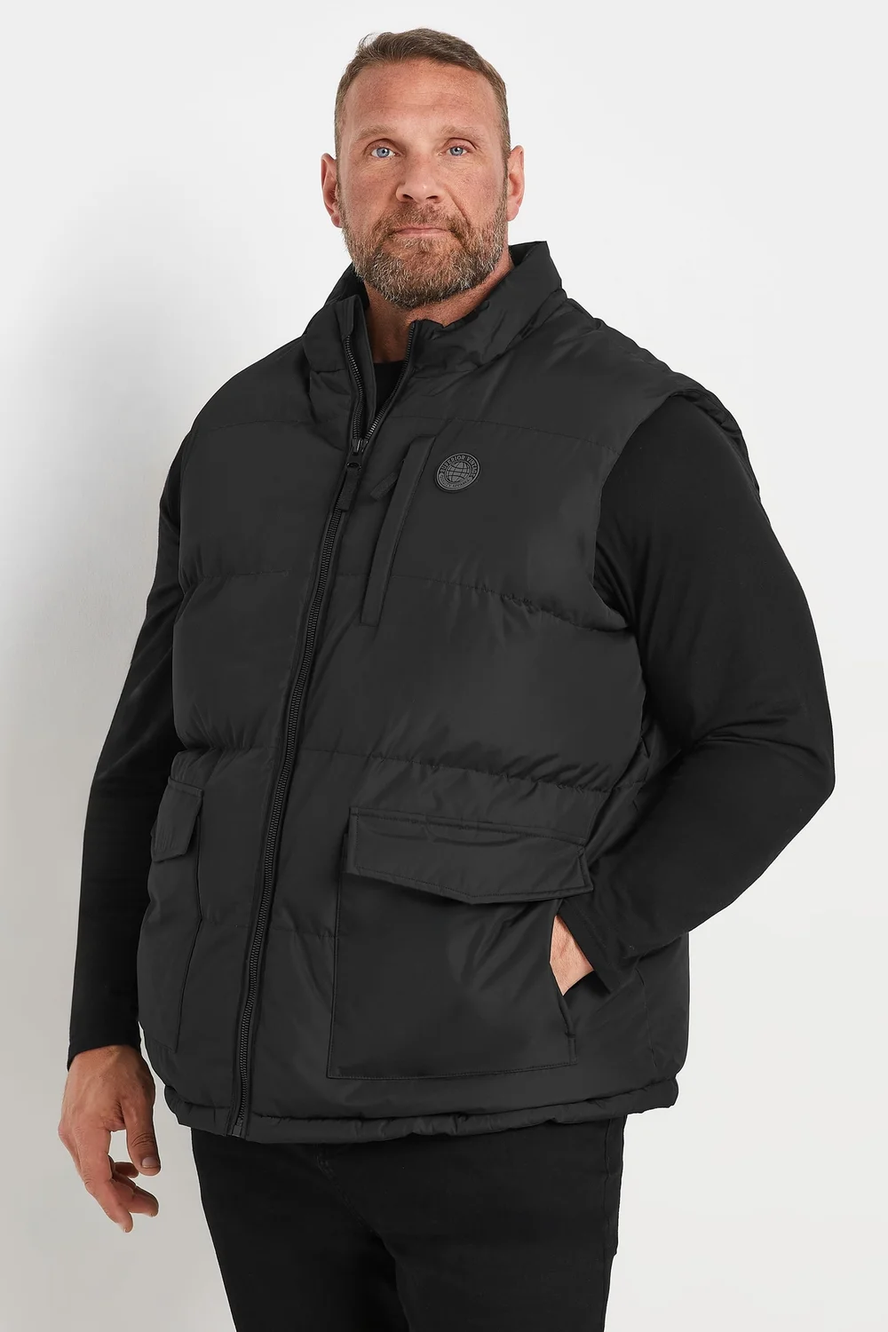 BadRhino Big & Tall Black Zip Through Gilet - 7-8XL Image 1