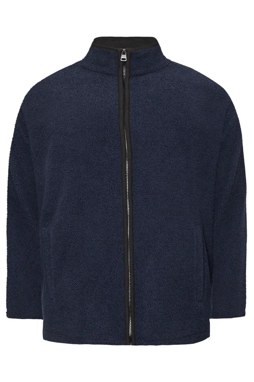 BadRhino Navy Blue Textured Zip Through Fleece - L Image 3