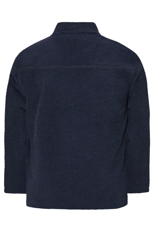 BadRhino Navy Blue Textured Zip Through Fleece - L Image 4