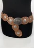Raffaella Ladies Tan Oval Disc Belt - One Size Image 1