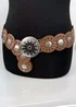 Raffaella Ladies Tan Large Eyelet Disc Belt - One Size Image 1