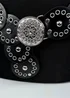 Raffaella Ladies Black Wide Eyelet Disc Belt - One Size Image 2