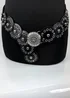 Raffaella Ladies Black Wide Eyelet Disc Belt - One Size Image 1