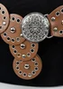 Raffaella Ladies Tan Wide Eyelet Disc Belt - One Size Image 2