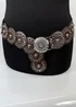 Raffaella Ladies Brown Wide Eyelet Disc Belt - One Size Image 1