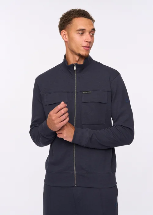 Duck & Cover Navy Tames Zip Thru Sweat - L Image 3