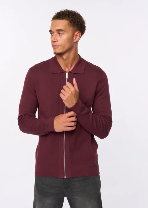 Duck & Cover Raisin Melfi Zip Thru Knit - Small Image 3