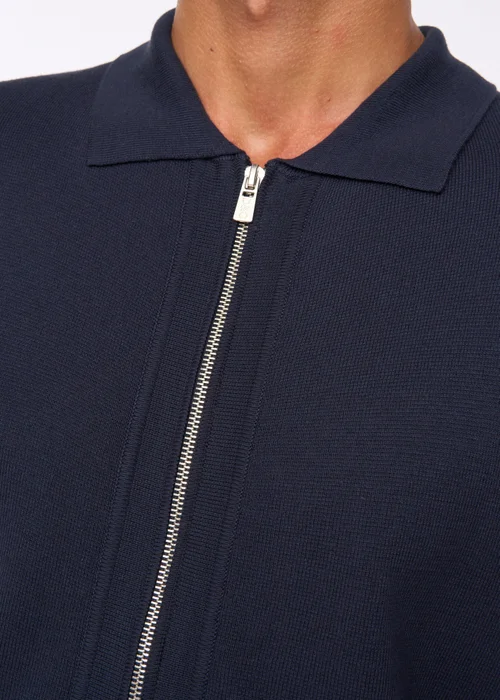 Duck & Cover Navy Melfi Zip Thru Knit - Small Image 4