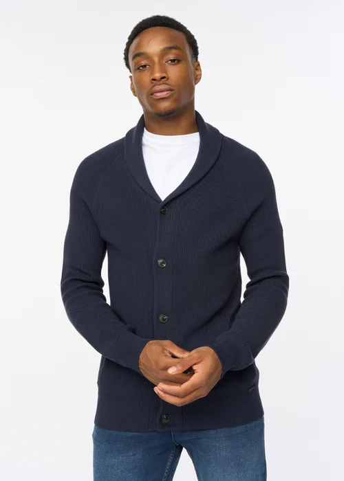 Duck & Cover Navy Venosa Cardigan - Extra Large Image 3