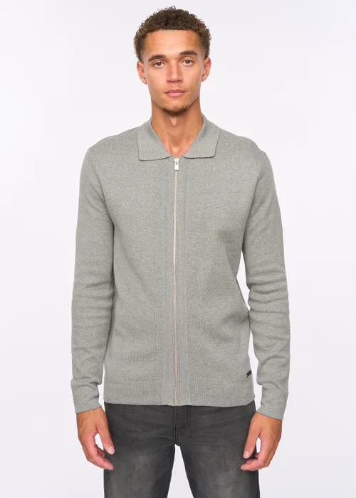 Duck & Cover Grey Marl Melfi Zip Thru Knit - Small Image 1