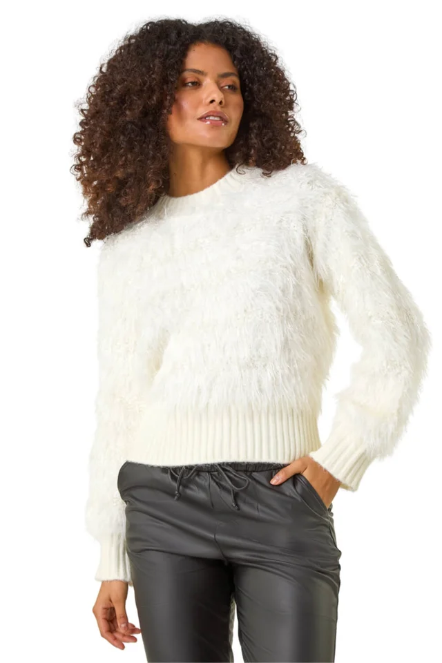 Dusk Ivory Fluffy Knit Jumper
