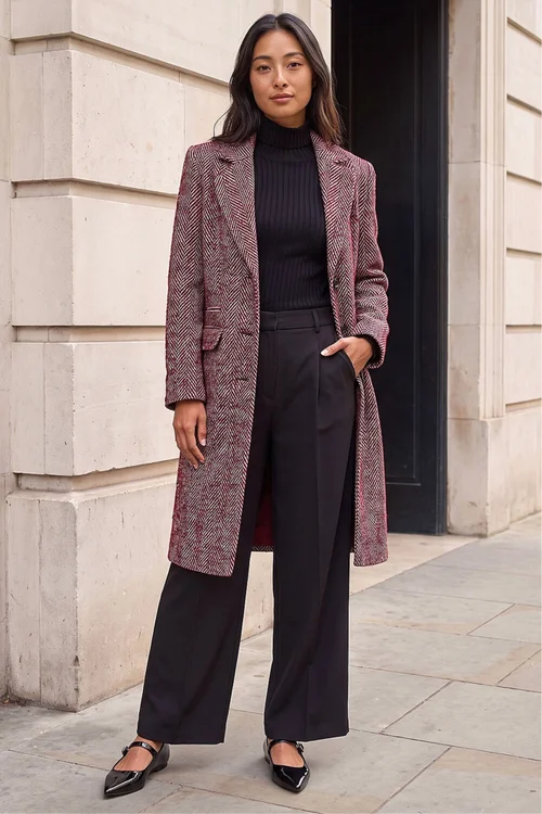 Roman Red Petite Herringbone Smart Coat - 10 Image 2