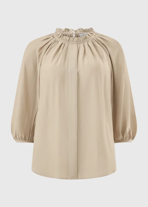 Beige Volume Sleeve Blouse - Size 12 Image 4