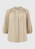 Beige Volume Sleeve Blouse - Size 12 Image 4