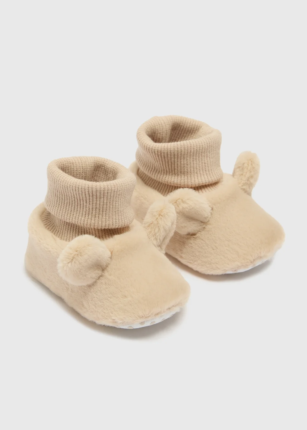 Baby Beige Sock 3D Ears Boots (Newborn-18mths) - Age 6 - 9 Months Image 1