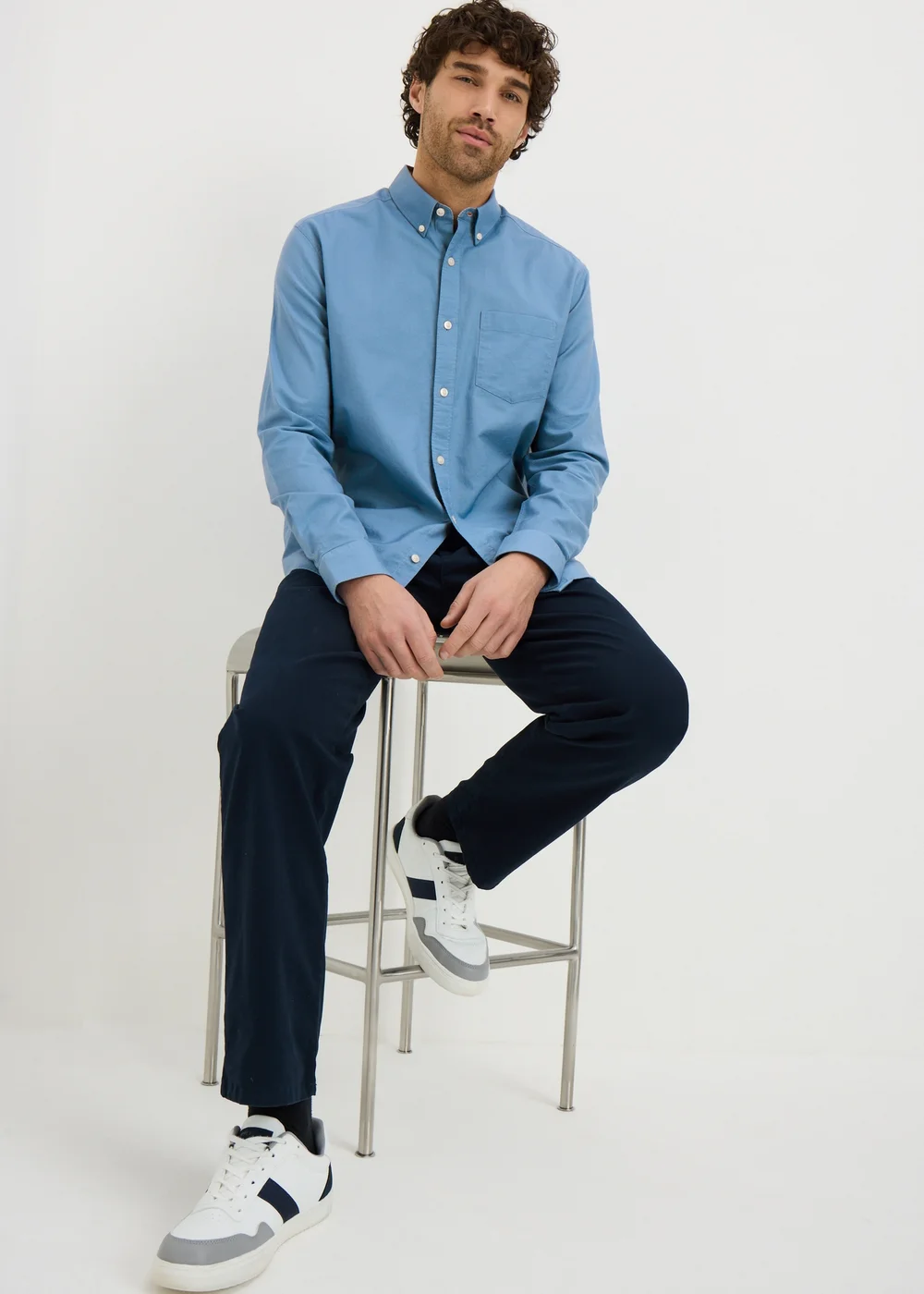 Blue Oxford Shirt - Small Image 1