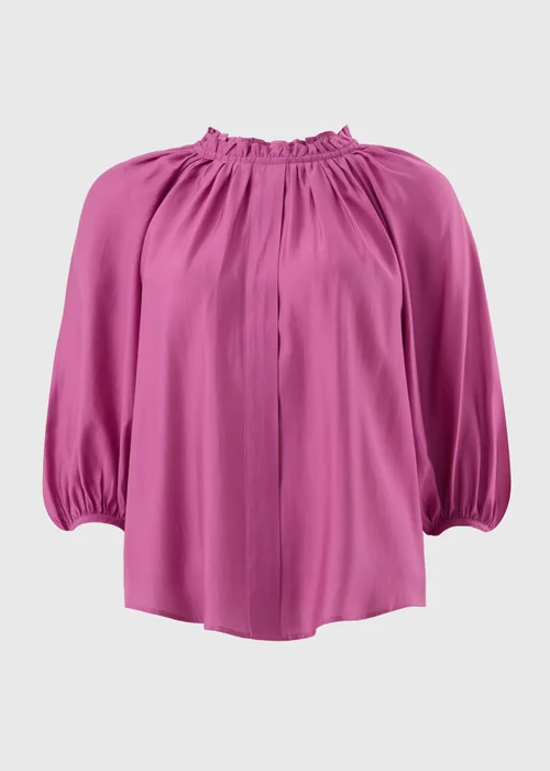 Pink Volume Sleeve Blouse - Size 8 Image 4