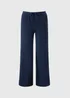 Navy Textured Co Ord Wide Leg Trousers - Size 22 31 leg Image 4
