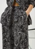 Black Paisley Co Ord Wide Leg Trousers - Size 08 29 leg Image 3