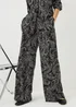 Black Paisley Co Ord Wide Leg Trousers - Size 08 29 leg Image 2