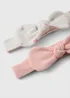 2 Pack Baby Pink Bow Headbands (Newborn-6mths) - Age 0 - 3 Months Image 2